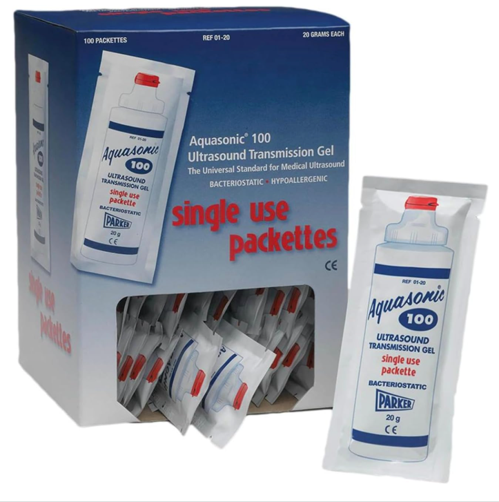 PARKER LABS Aquasonic 100 Gel Doppler Foetal Grossesse Écoute Cœur Bébé Hypoallergénique Pour Échographie Médicale Et Usage Grossesse Format 100 Monodoses 20g